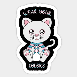 Transexual flag, cute cat lgbt Sticker